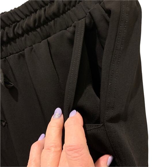 HARLOW and graham black athletic pants draw string Cuffed ankles Size L - Picture 4 of 11